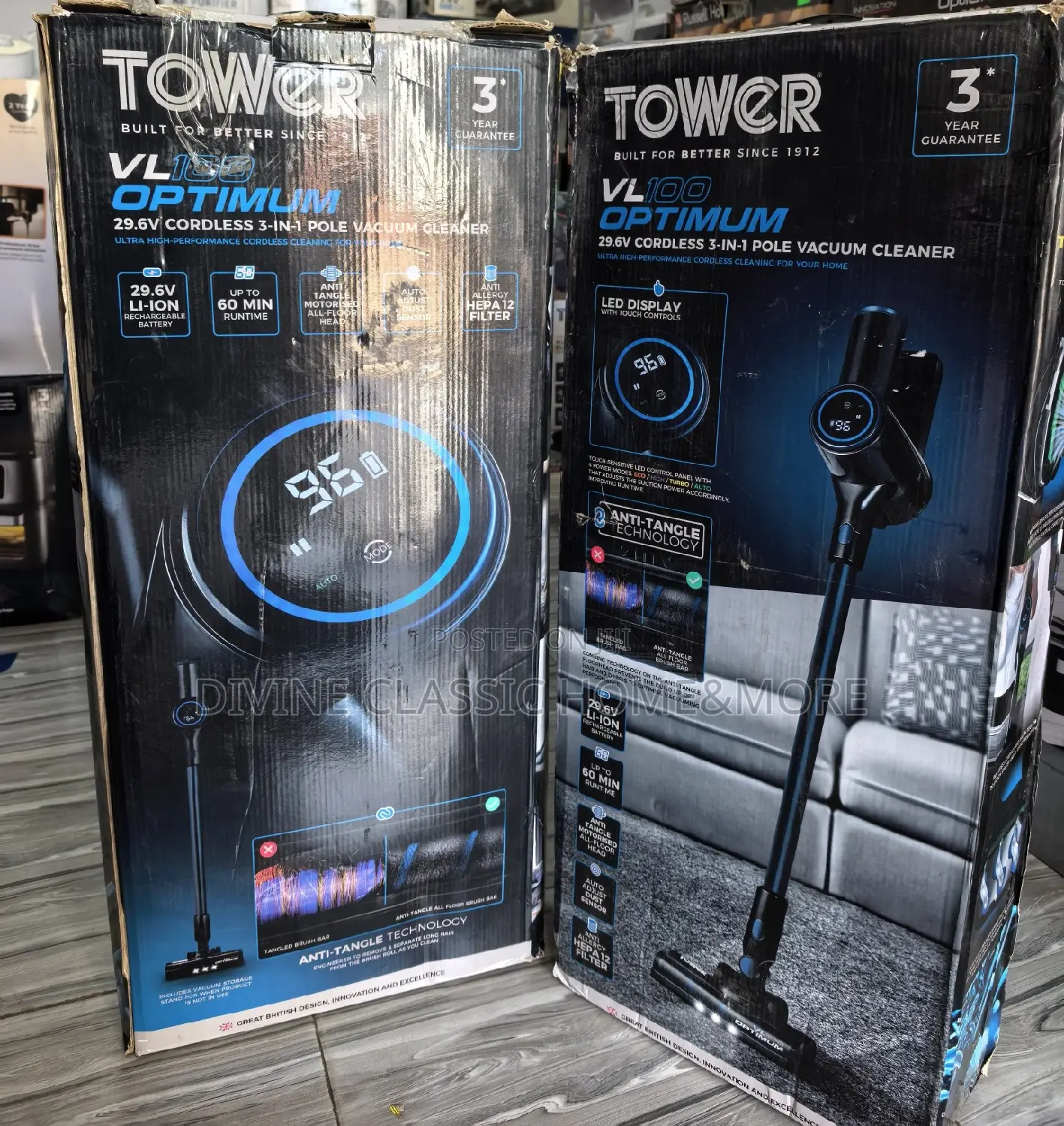 Tower Optimum Cordless 3-in-1 Vacuum Cleaner With 60min Runtime