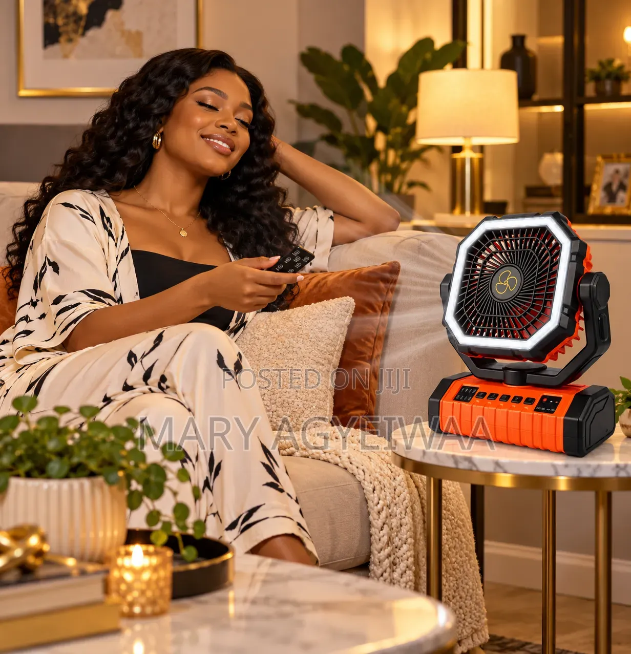 Breeze Max Rechargeable Fan With LED Light & Remote