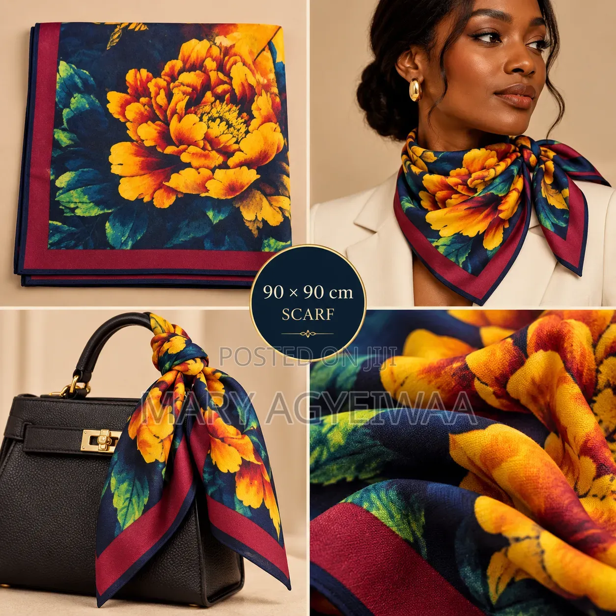Ladies’ Silk Scarves – Elegant Neck, Hair & Handbag Scarves Ladies