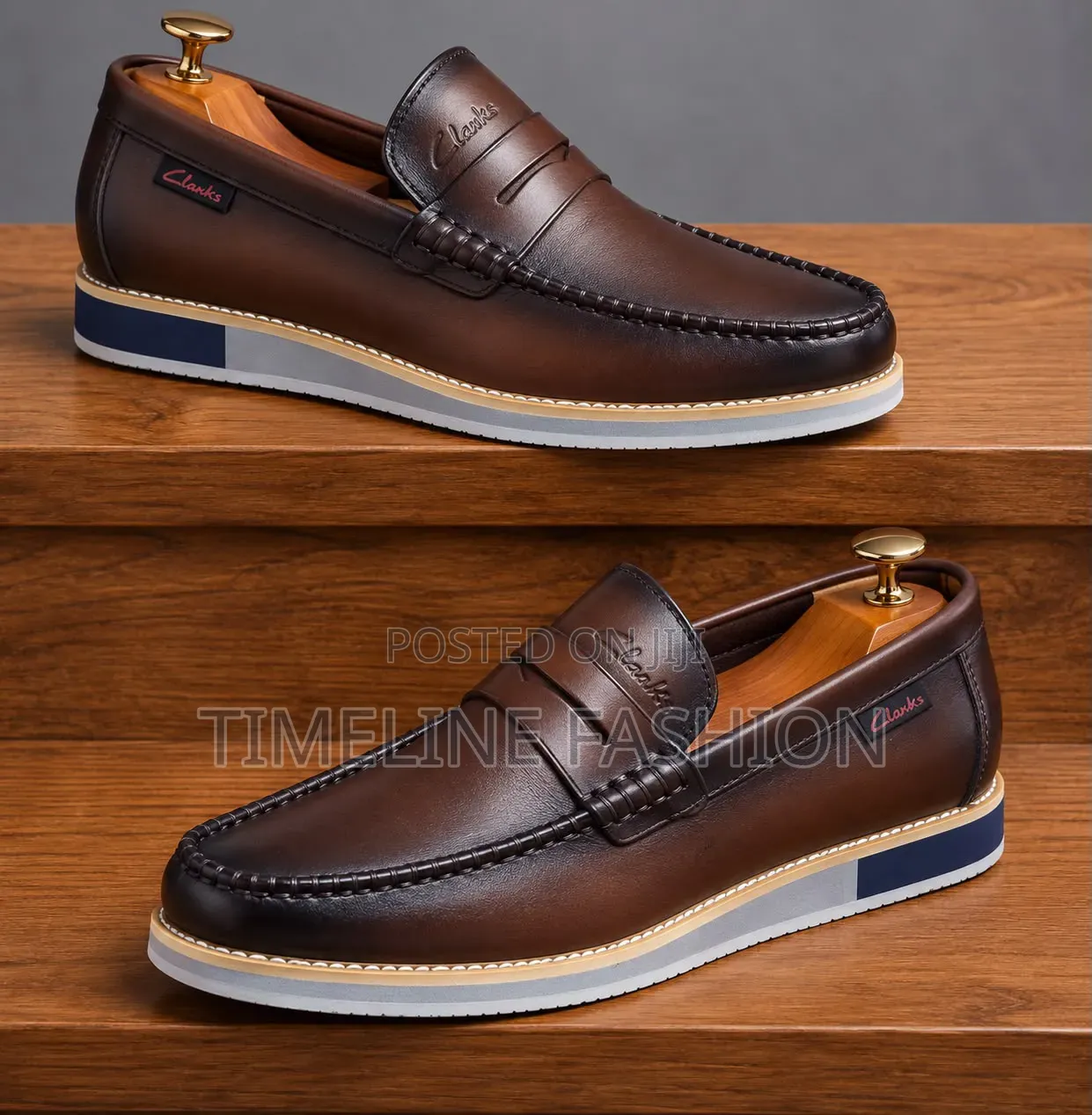 Quality Clark's Men's Leather Loafers Coffee Brown Colour