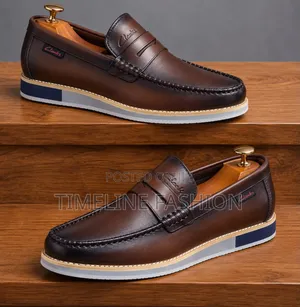 Quality Clark's Men's Leather Loafers Coffee Brown Colour