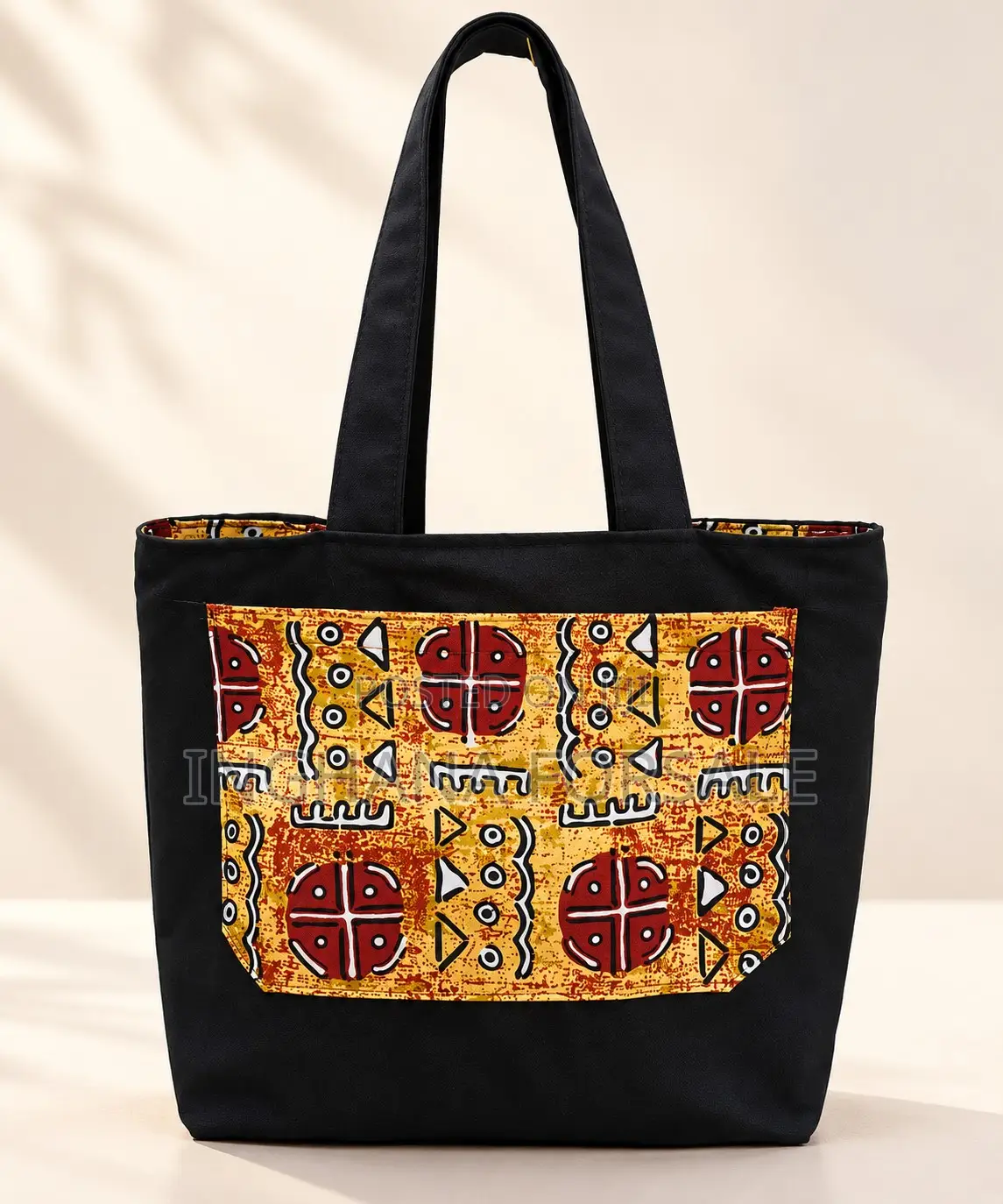 Traditional African Two Side Tote Bag. Stylish Two in One Bag
