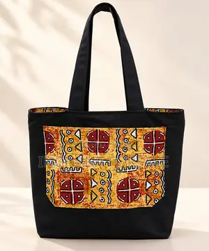Traditional African Two Side Tote Bag. Stylish Two in One Bag