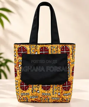 Traditional African Two Side Tote Bag. Stylish Two in One Bag