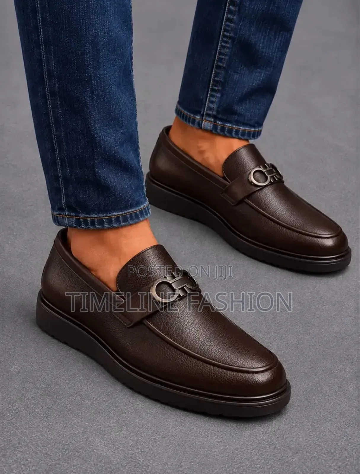 Salvatore Ferragamo Coffee Brown Men's Leather Dressing Shoes