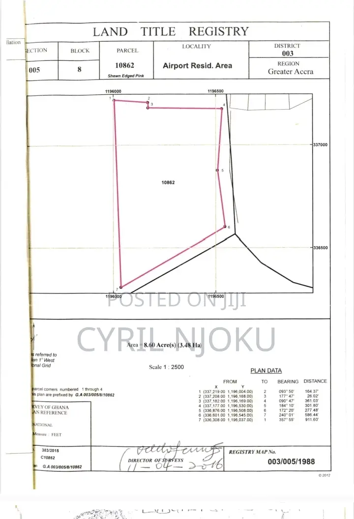 8.60 Acres of Land Selling All at Airport at 4.6 Million USD / Acre