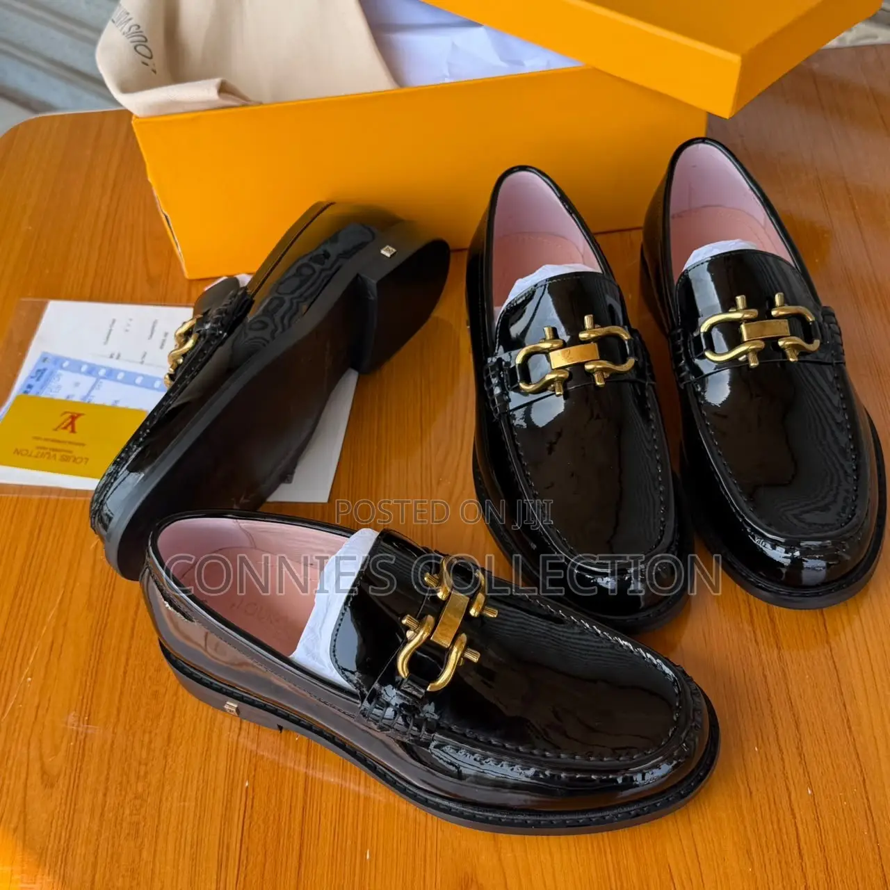 Louis Vuitton Patent Leather Loafers With Gold-Tone