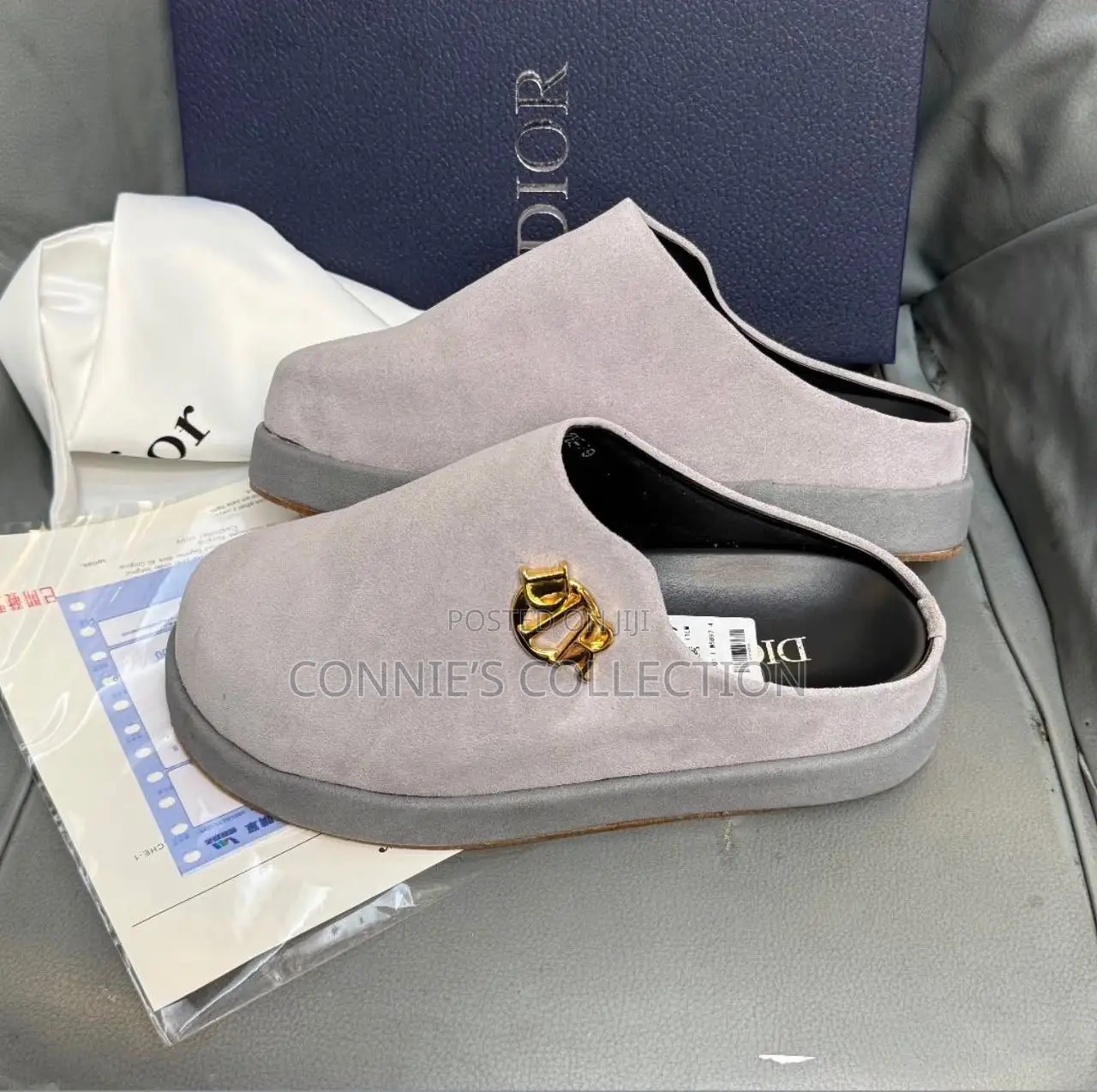 Dior Mules With a Gold-Toned