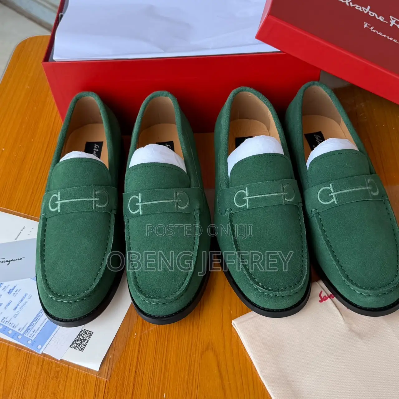 Original Salvatore Ferragamo Forest Green Loafer