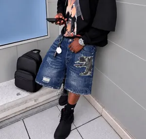Premium Graphic Denim Shorts – Y2K Streetwear Baggy Jean Shorts