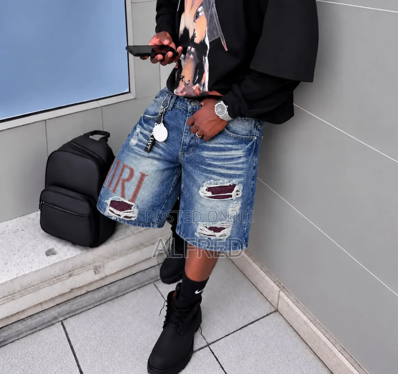 Premium Graphic Denim Shorts – Y2K Streetwear Baggy Jean Shorts