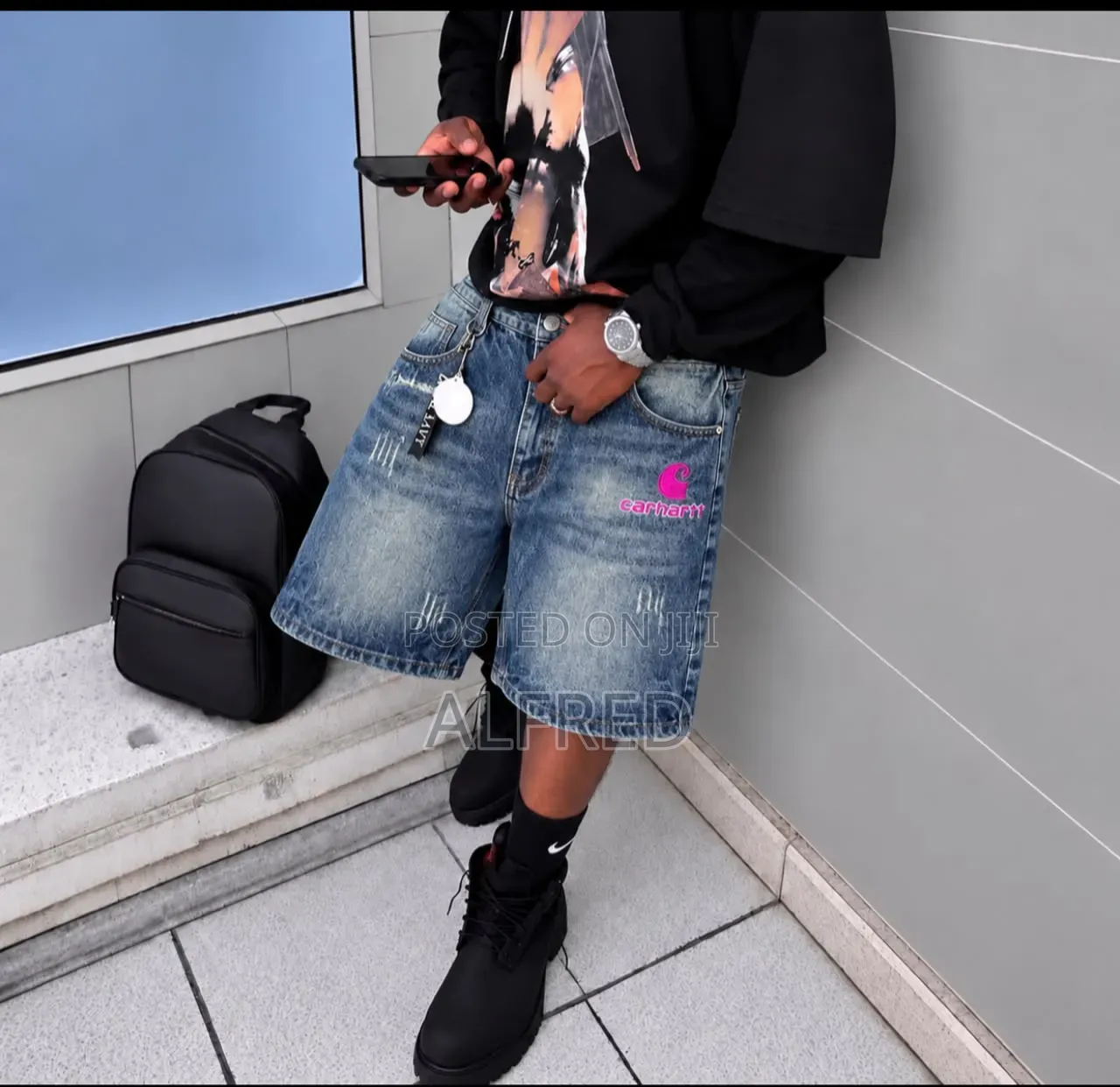 Premium Graphic Denim Shorts – Y2K Streetwear Baggy Jean Shorts