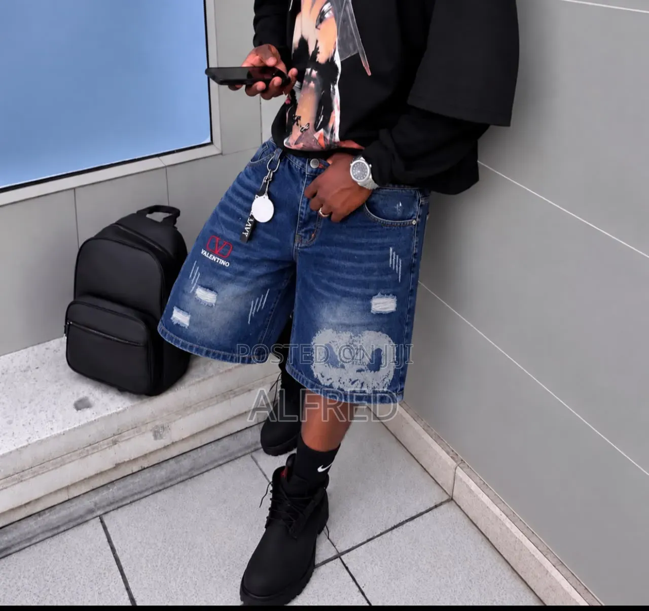 Premium Graphic Denim Shorts – Y2K Streetwear Baggy Jean Shorts