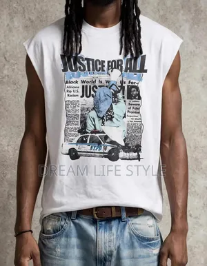 Trendy Men's Armless Graphic T-Shirts