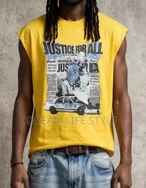 Trendy Men's Armless Graphic T-Shirts
