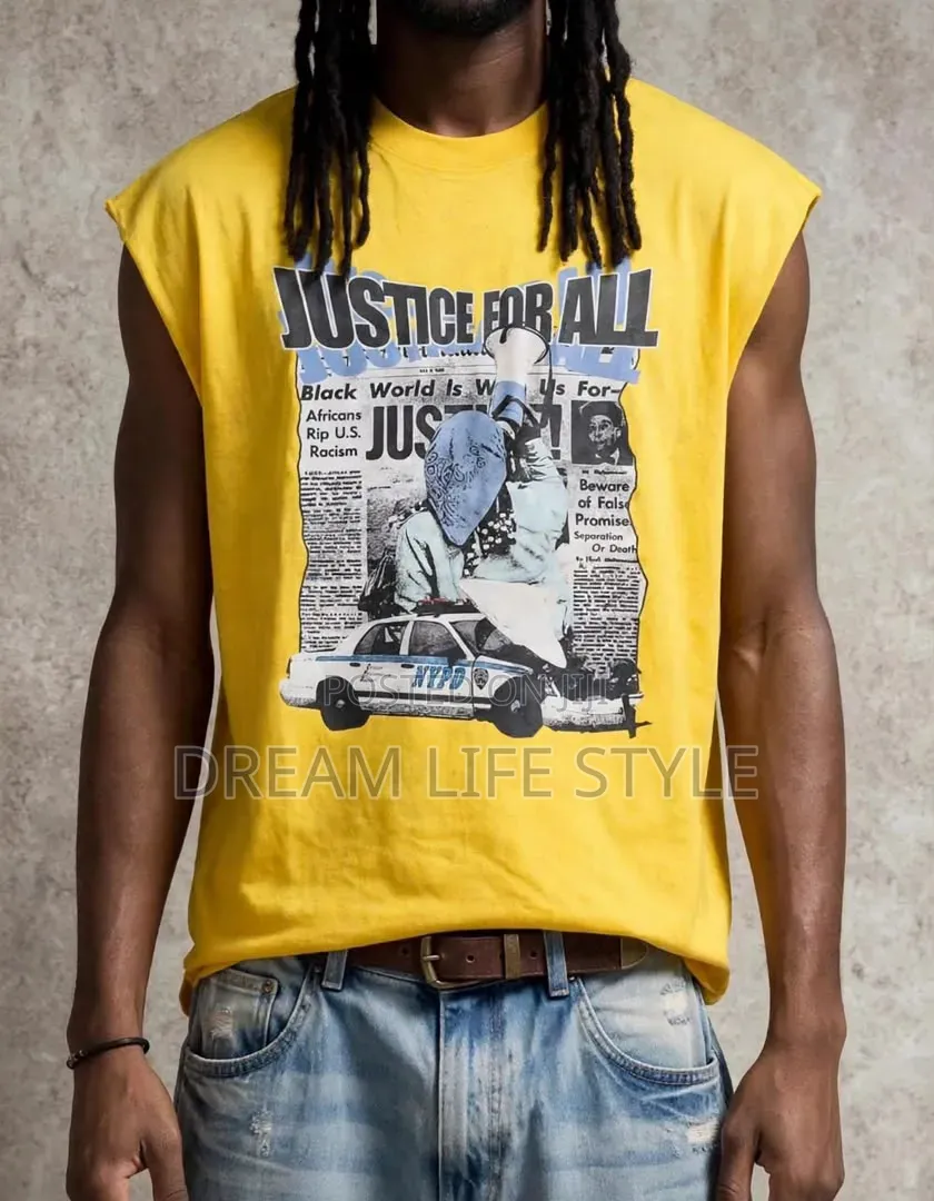 Trendy Men's Armless Graphic T-Shirts