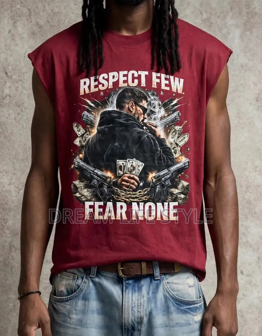 Trendy Men's Armless Graphic T-Shirts