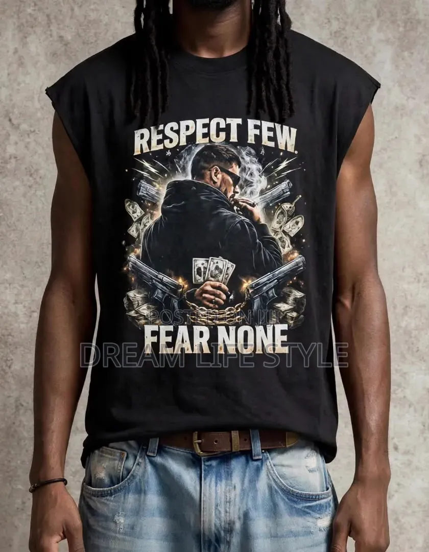 Trendy Men's Armless Graphic T-Shirts