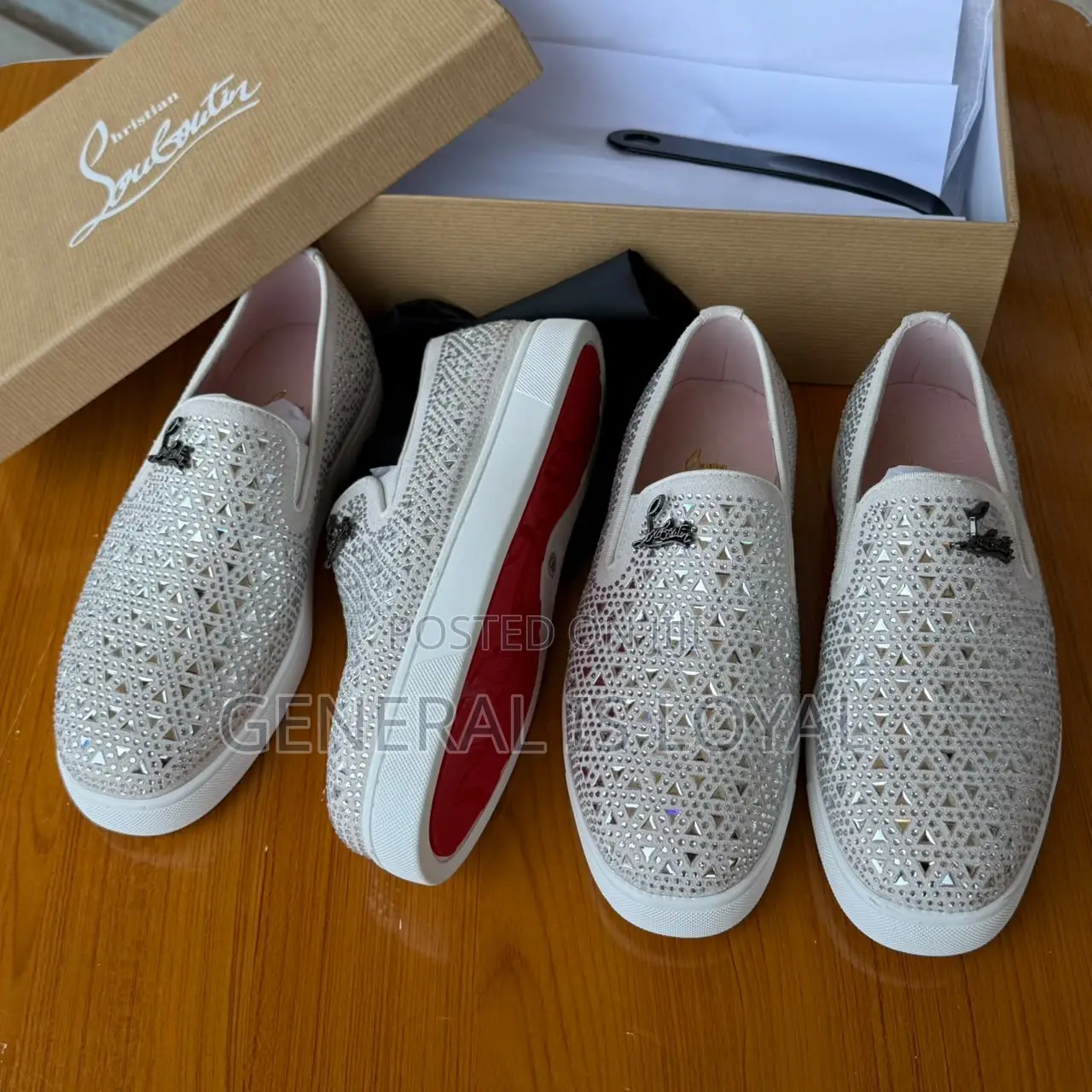 Ferragamo Salvatore White, Rhinestone-Embellished Easy Wear