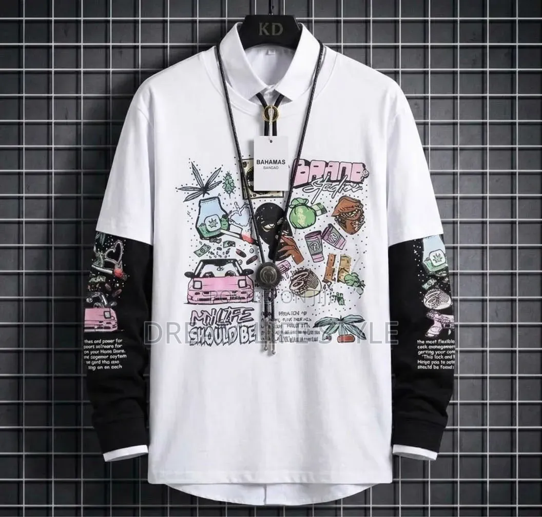 Streetwear Layered-Look Graphic Sweatshirt