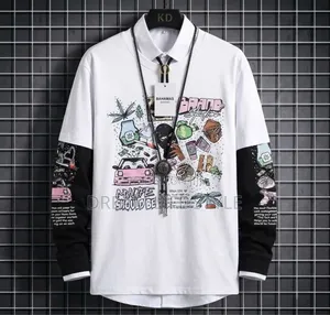 Streetwear Layered-Look Graphic Sweatshirt