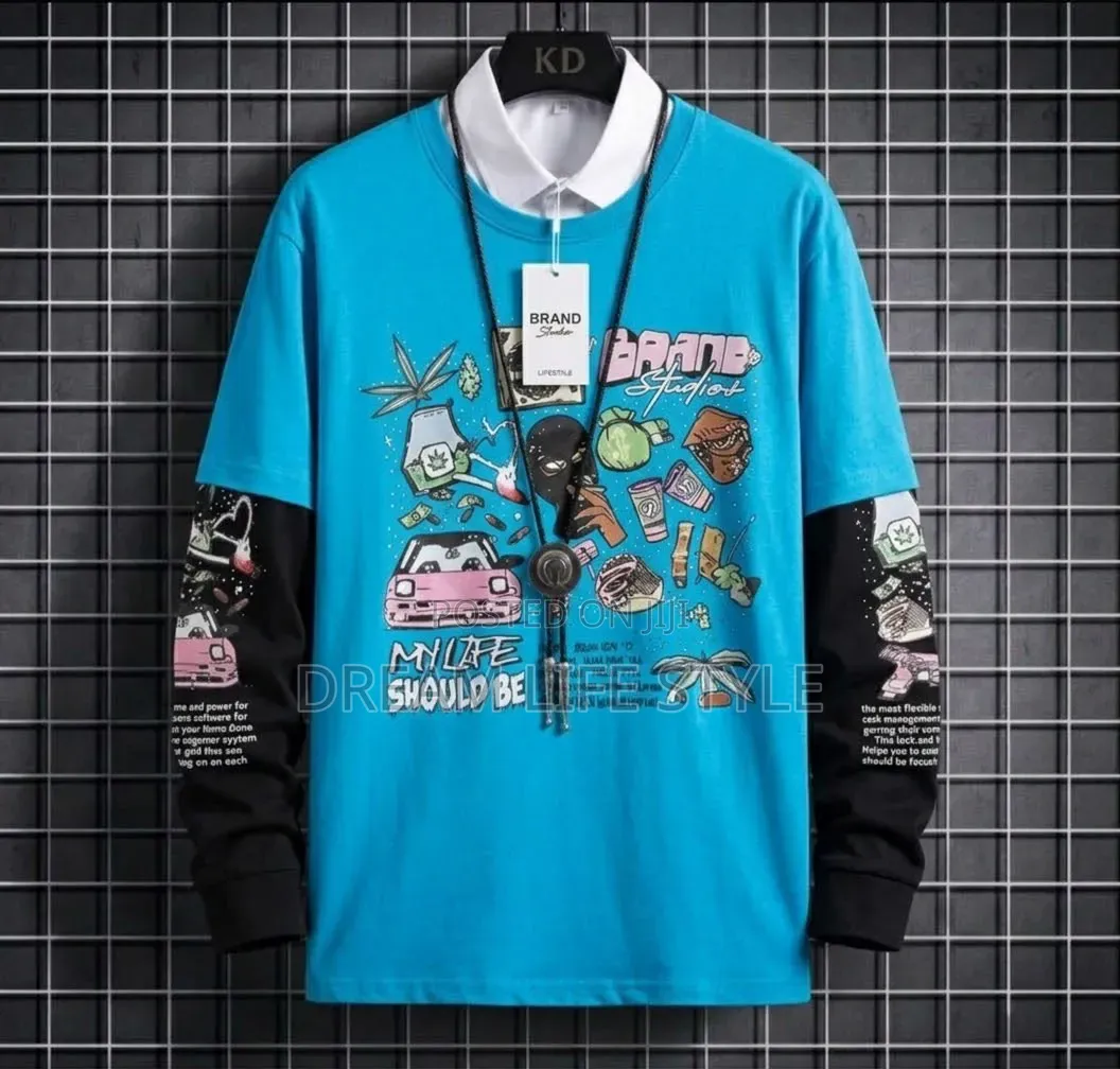 Streetwear Layered-Look Graphic Sweatshirt