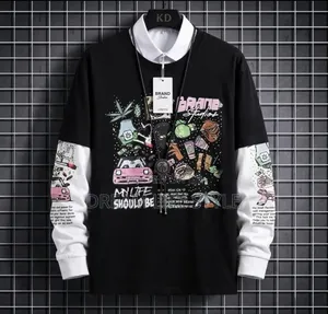 Streetwear Layered-Look Graphic Sweatshirt