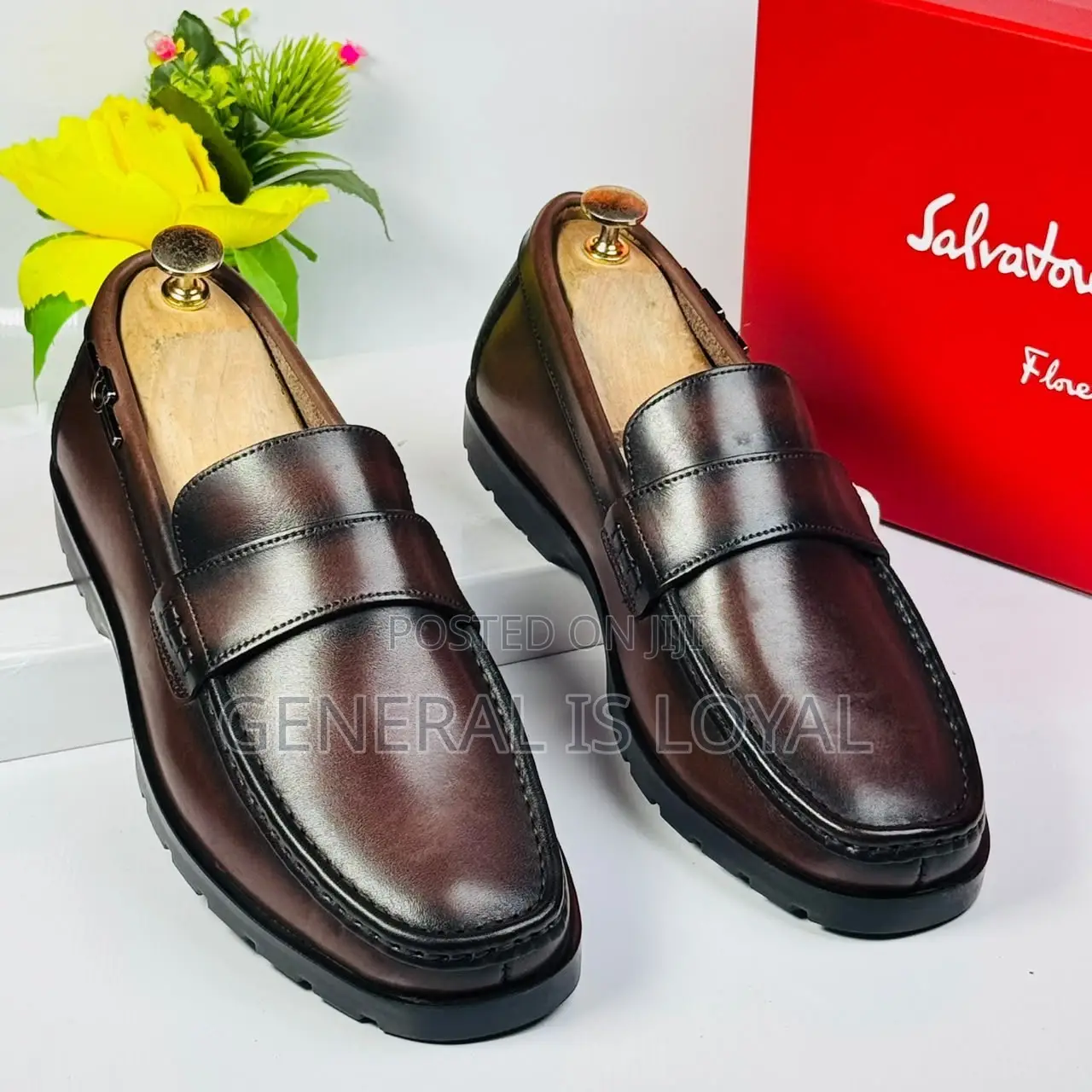 Brown Corporate Penny Loafers Chunky Lug Sole, Styled