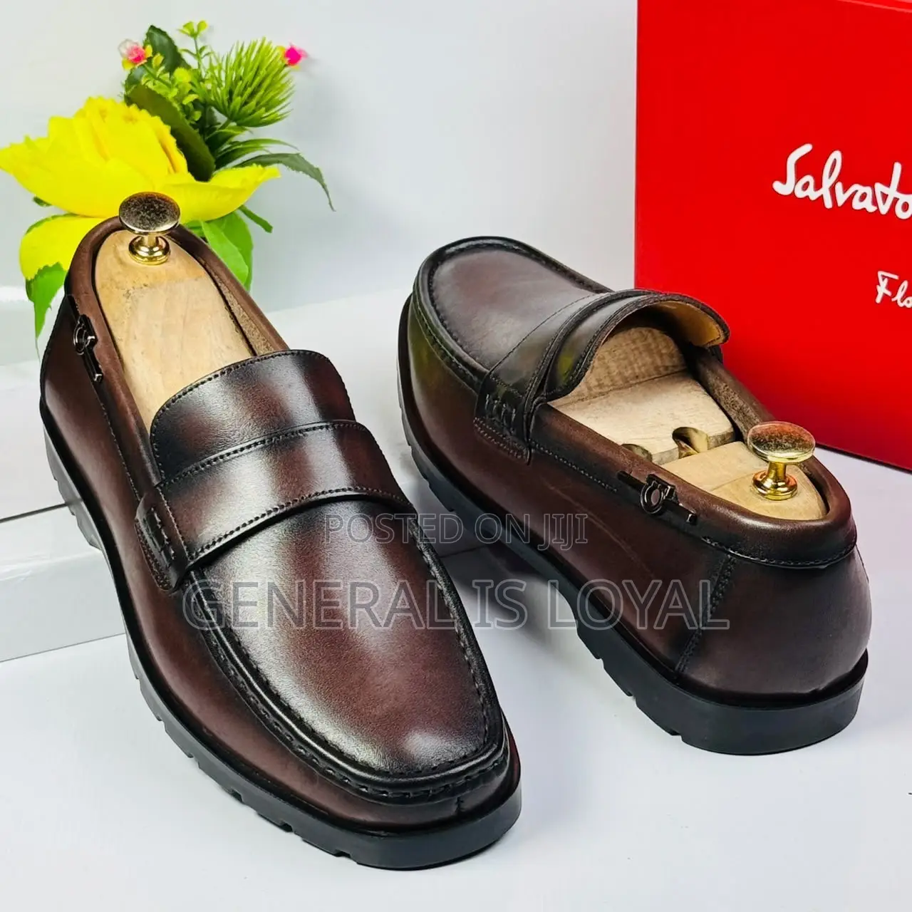Brown Corporate Penny Loafers Chunky Lug Sole, Styled