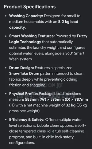 Hisense 8kg Top Loader Automatic Washing Machine (Model WTJA802T)