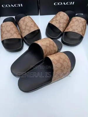 Coach Brown Leather Slide / Slippers