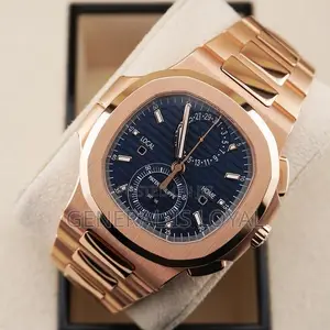 Patek Philippe Nautilus Travel Time Chronograph Rose Gold Blue Dial