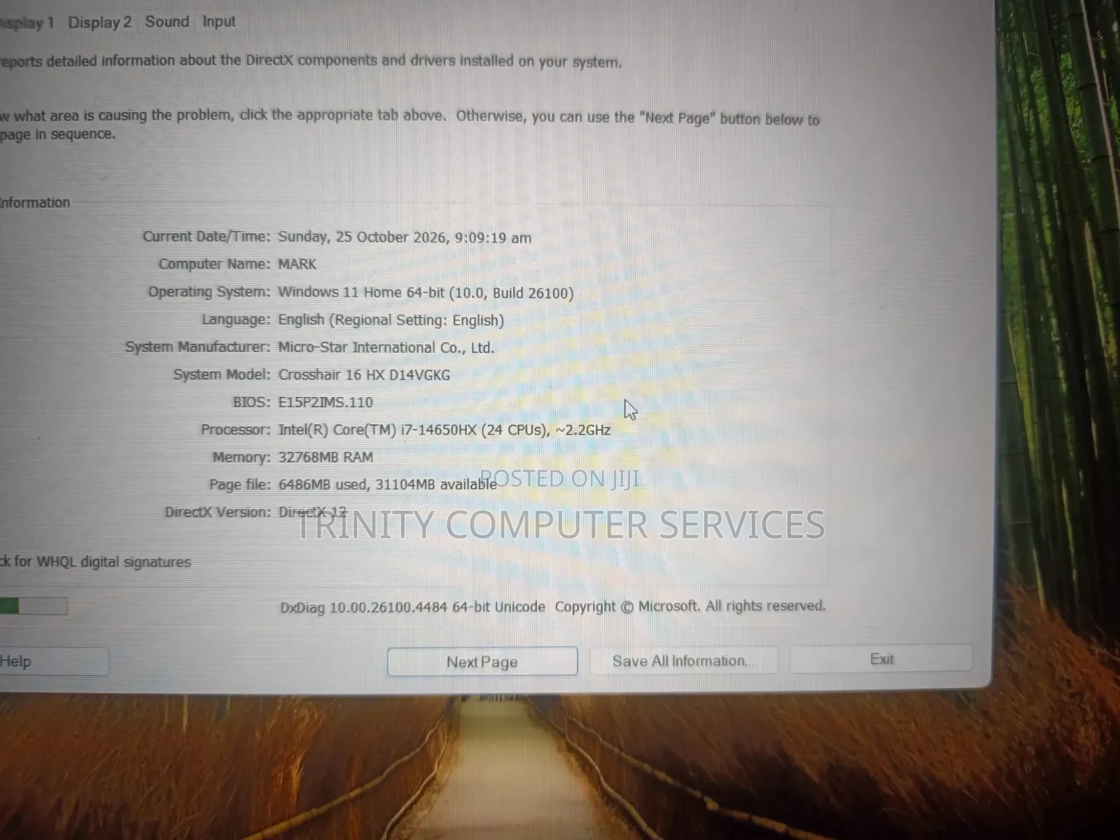 Laptop MSI Crosshair 17 32GB Intel Core i7 SSD 2T