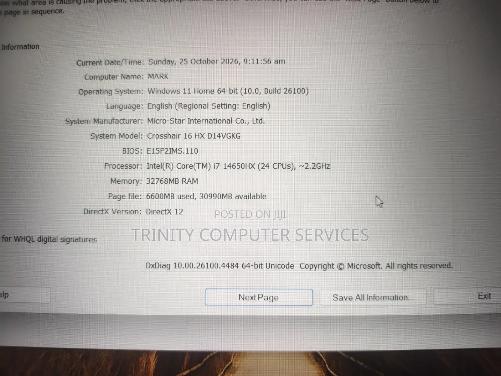 Laptop MSI Crosshair 17 32GB Intel Core i7 SSD 2T