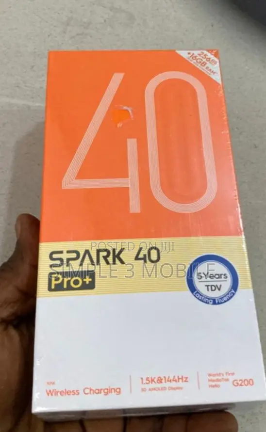 New Tecno Spark 40 Pro+ 256 GB Black