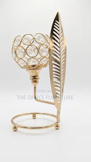 Gold Crystal Candle Holder