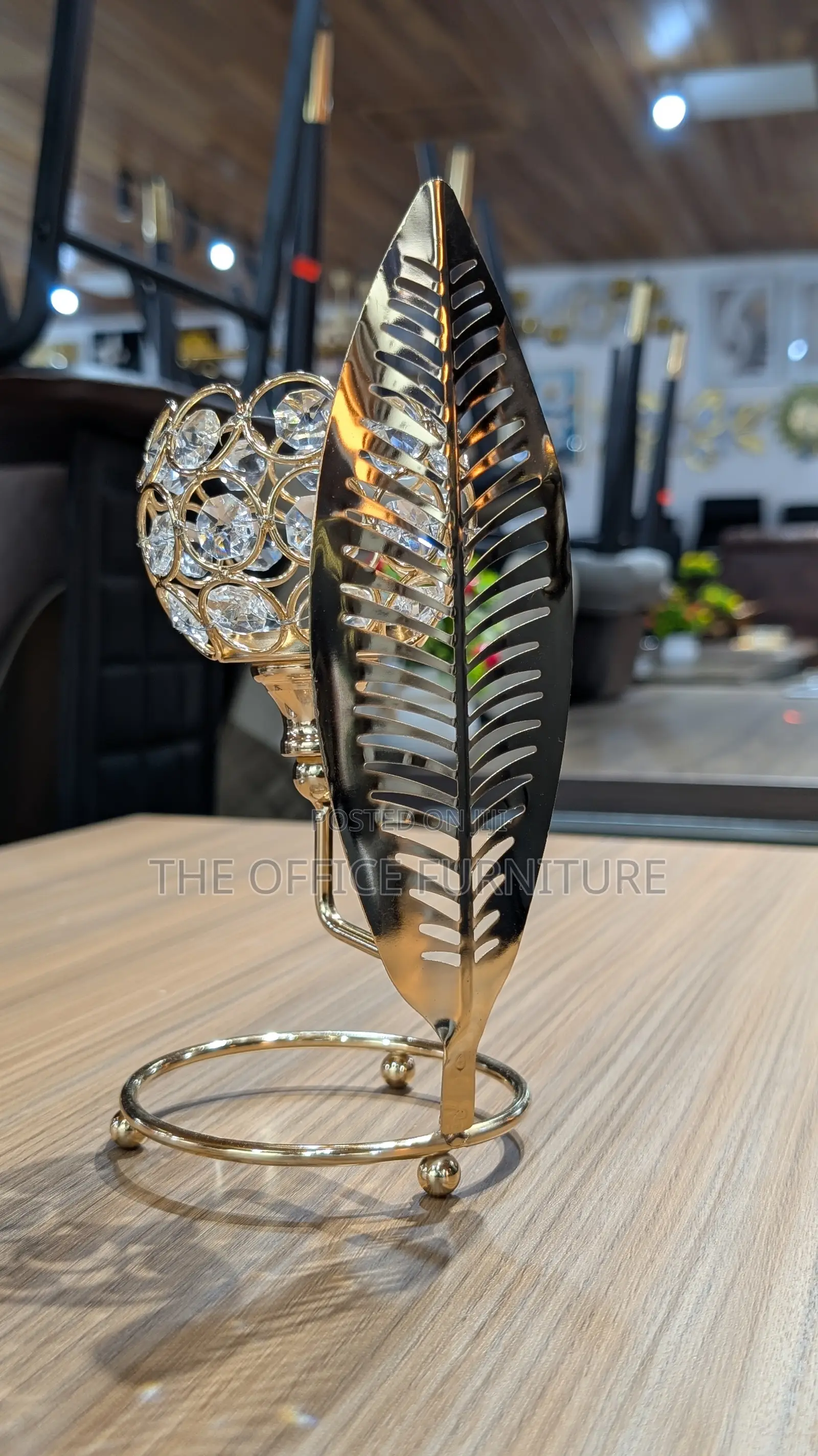 Gold Crystal Candle Holder