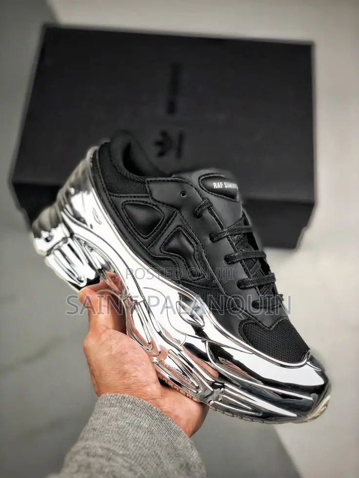 Adidas X Raf Simons Ozweego Mirrored in Black / Silver Metallic