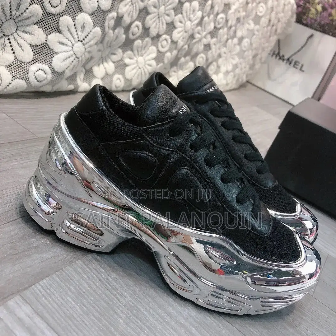 Adidas X Raf Simons Ozweego Mirrored in Black / Silver Metallic