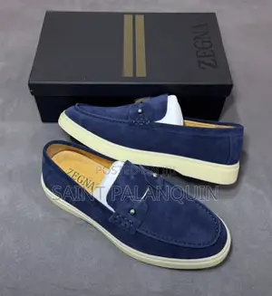 Black Suede Slip-on Shoes With Metallic Button