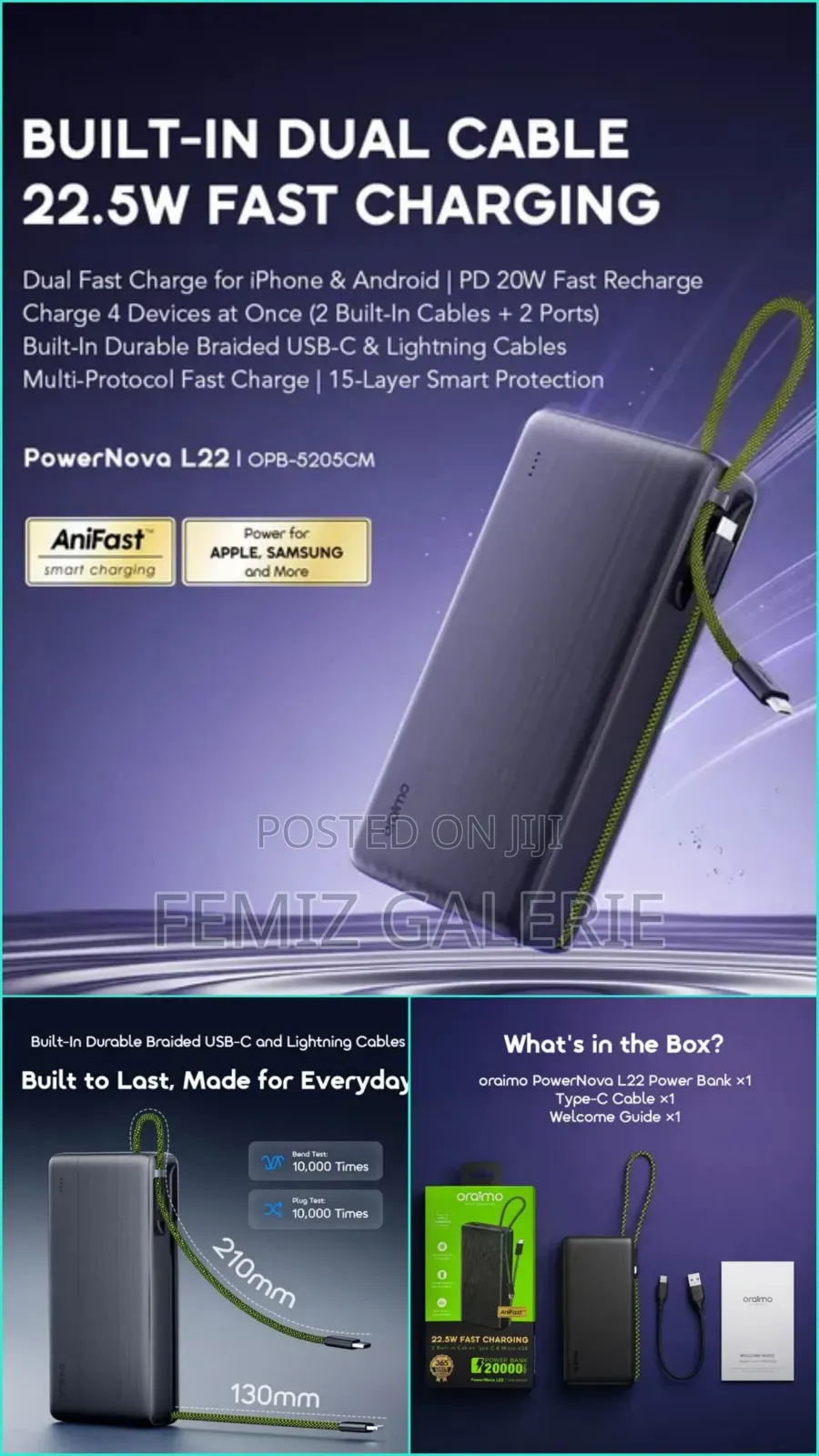 Oraimo PowerNova L22 20000mAh Power Bank