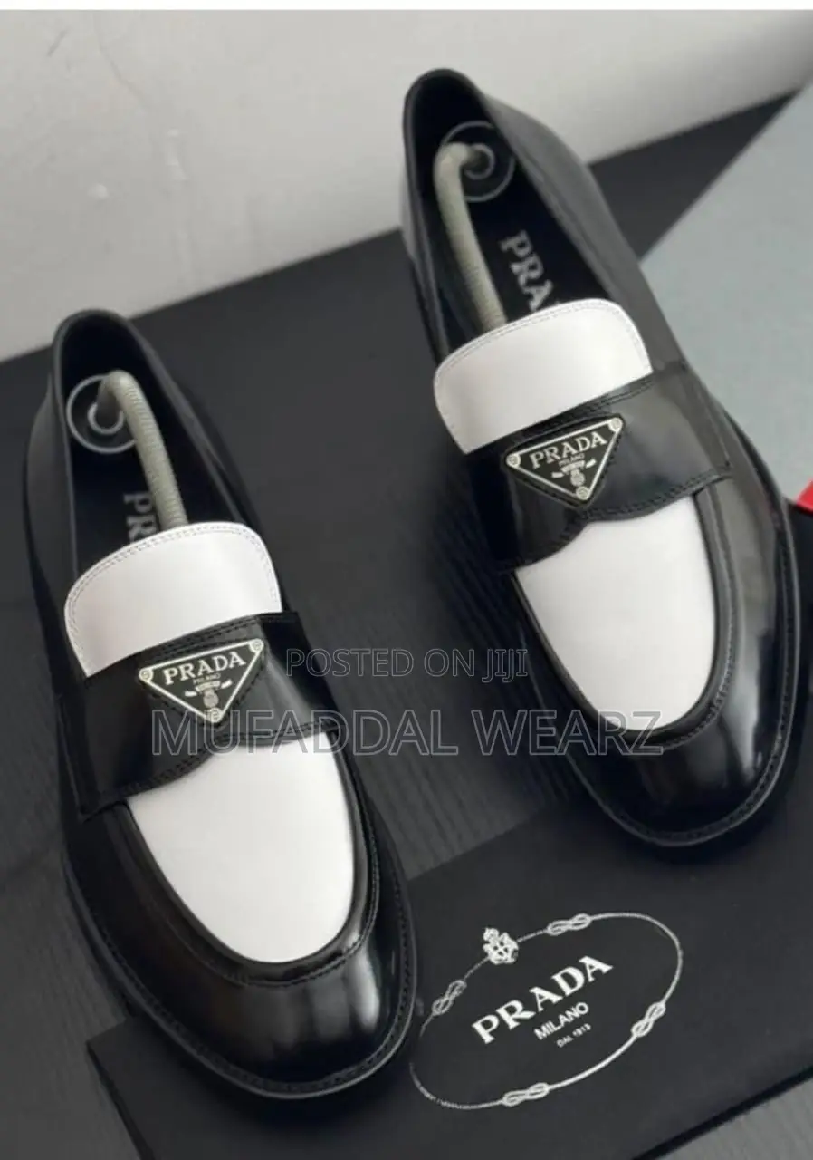 Men’s Black and White Calf Shoes
