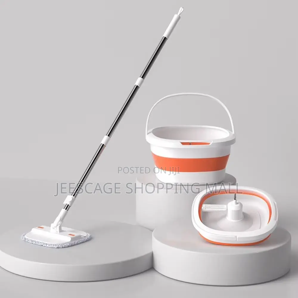 Self-Wringing Spin Mop and Bucket System