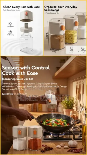 Oraimo SpiceFlow Precise Detachable Measuring Spice Jar Set
