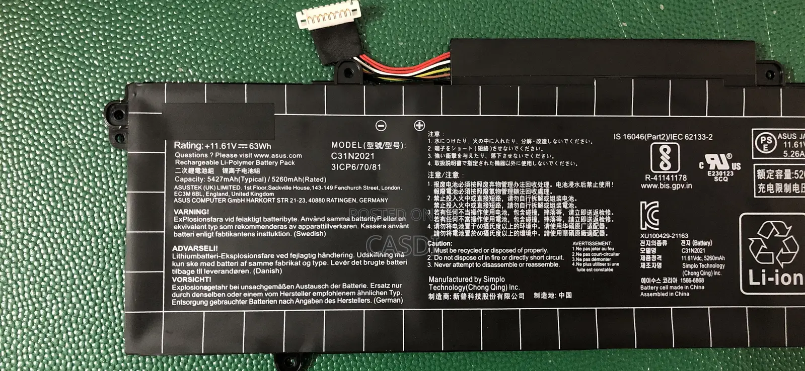 C31n2021 Laptop Battery for ASUS Zenbook 14x Oled Flip Oled Um5401qa