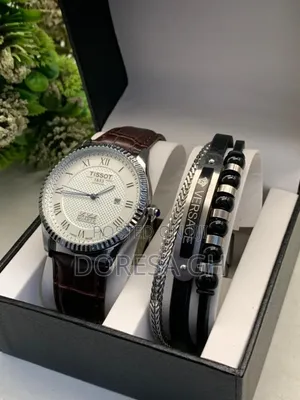 Men’s Leather Tissot Watch and Bracelet Set | Stylish Gift Set