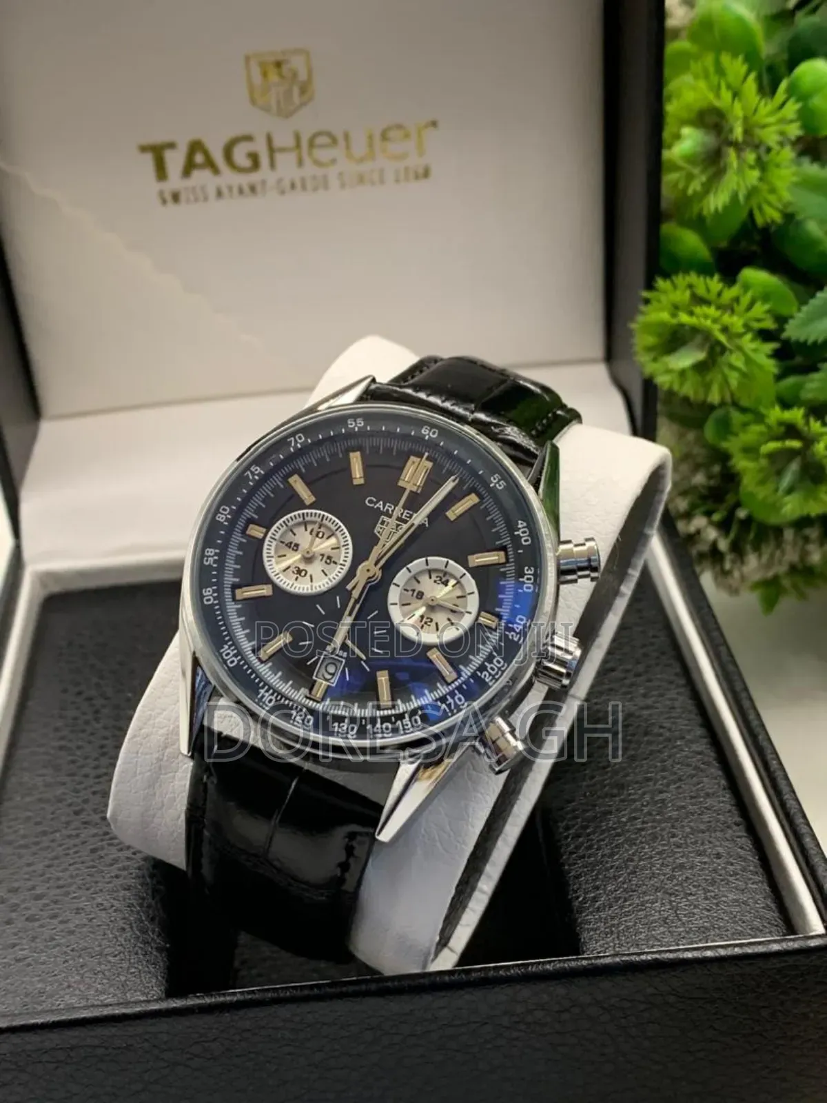 TAG Heuer Carrera Chronograph Leather Watch for Men