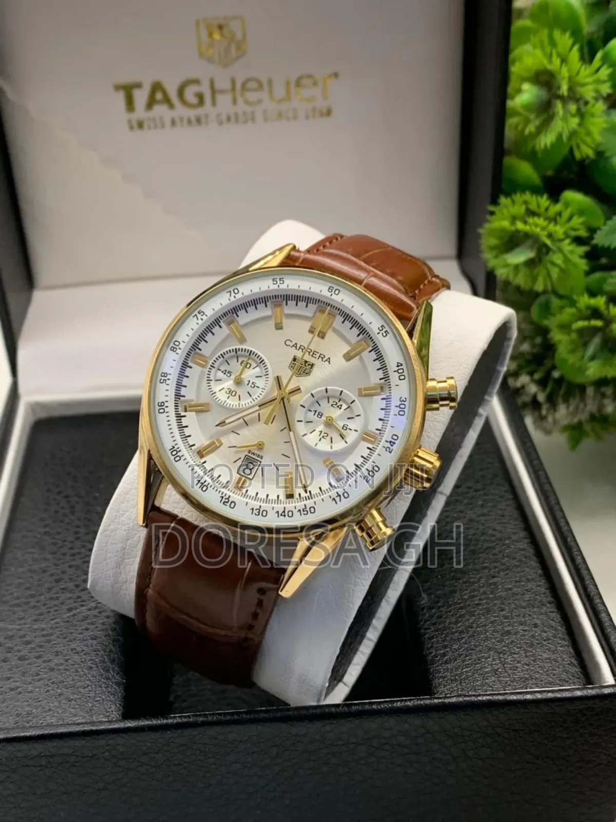 TAG Heuer Carrera Chronograph Leather Watch for Men