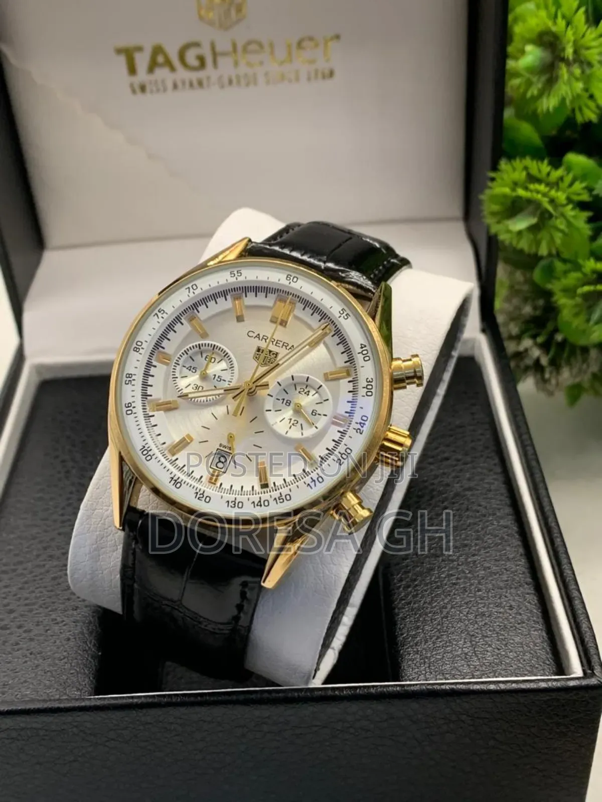 TAG Heuer Carrera Chronograph Leather Watch for Men