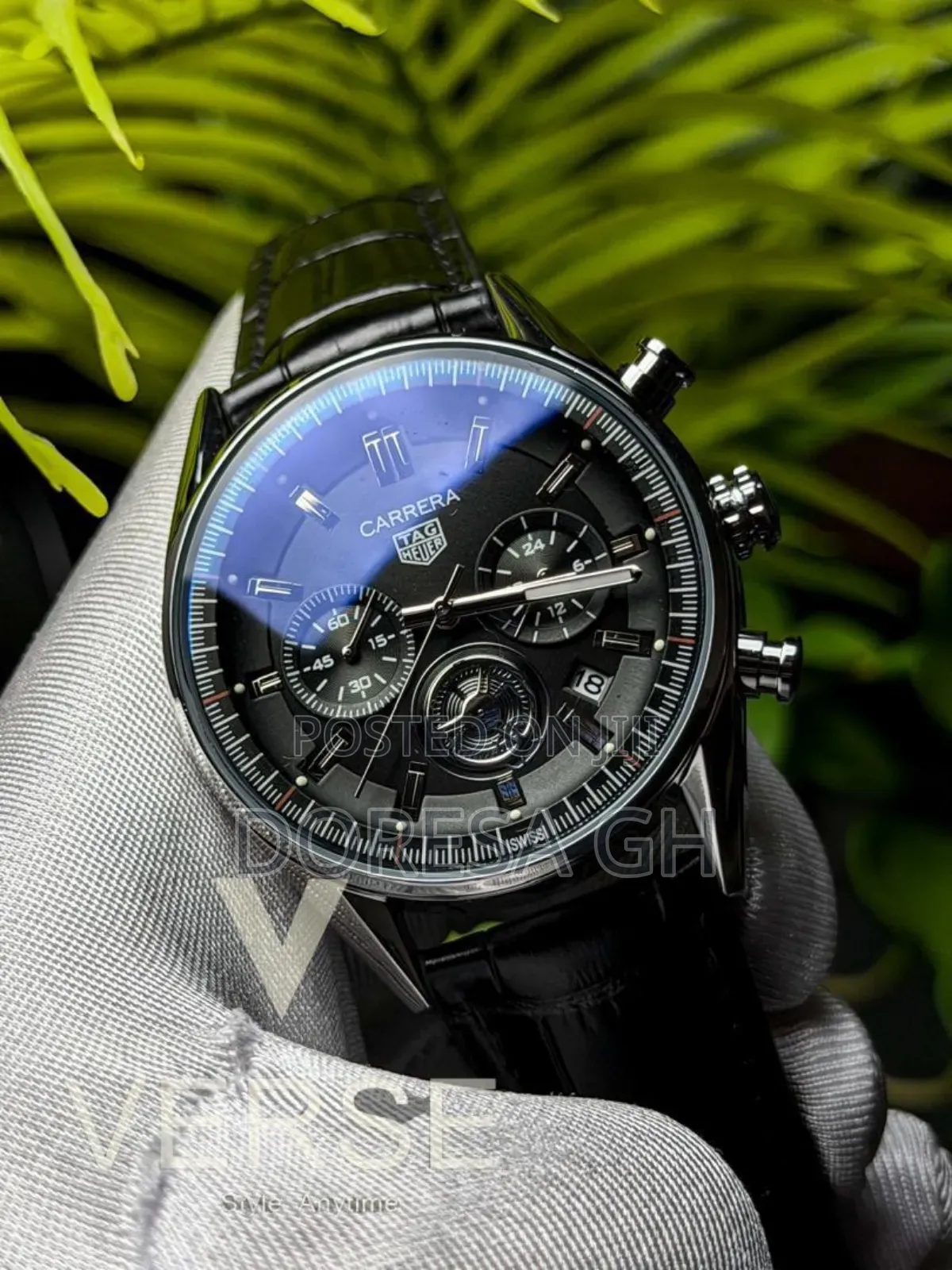 TAG Heuer Carrera Chronograph Leather Watch for Men